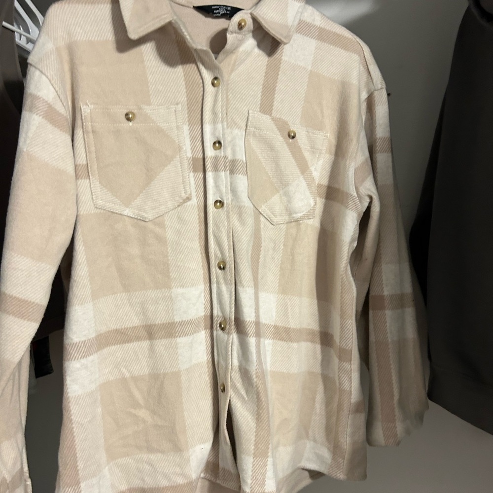 Men's Beige Plaid Shirt